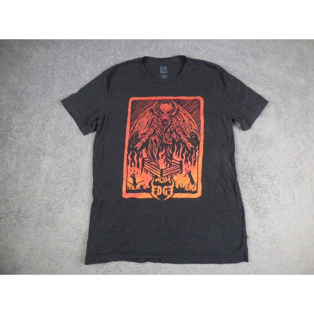 WWE Authentic Edge Rated R Superstar Graphic T-Shirt Mens Large Black Orange